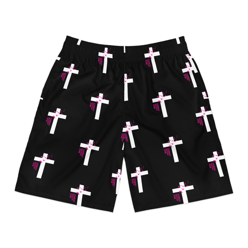 Cross Patterned Design Men's Jogger Shorts (AOP)