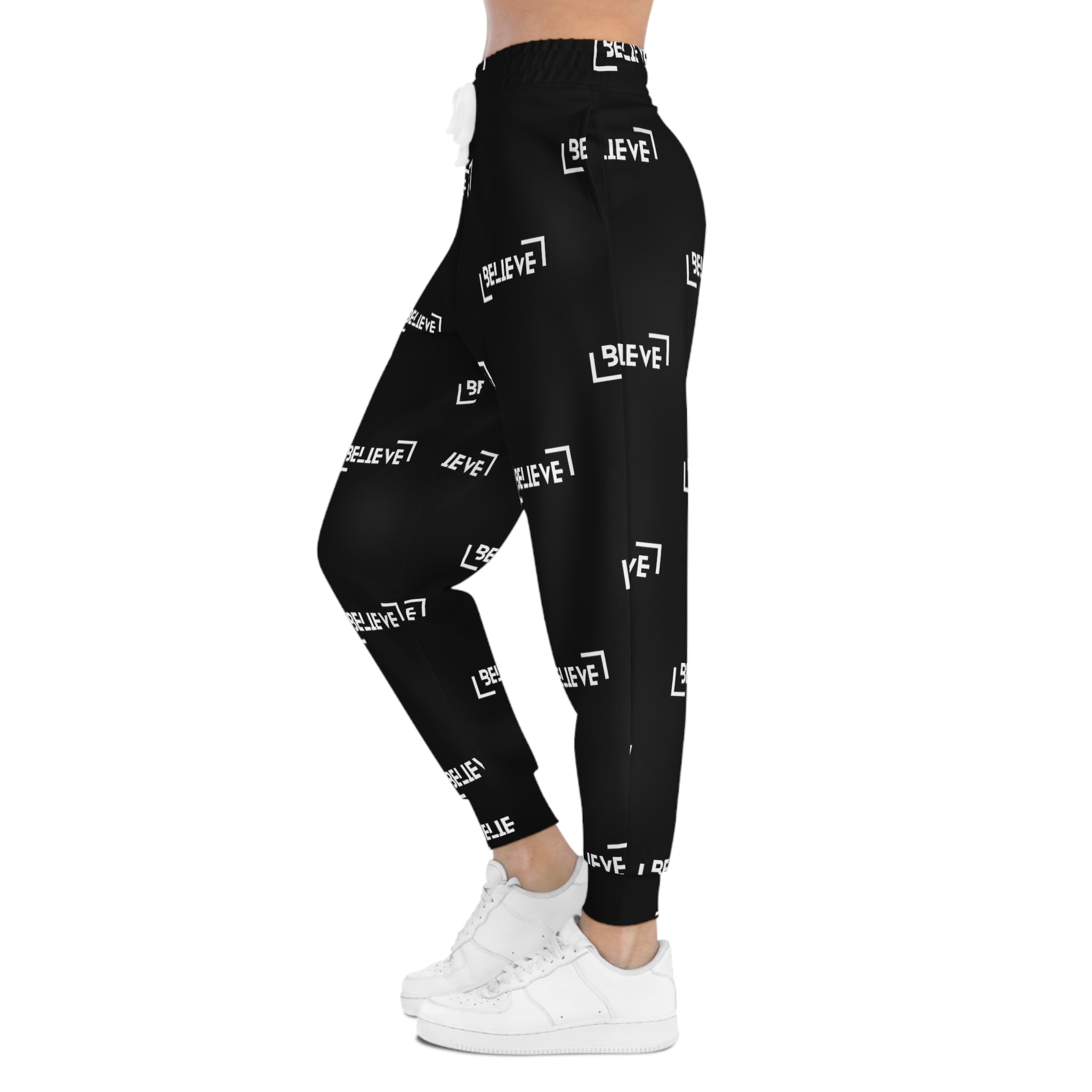 Patterned Motivational Quote Athletic Joggers (AOP)