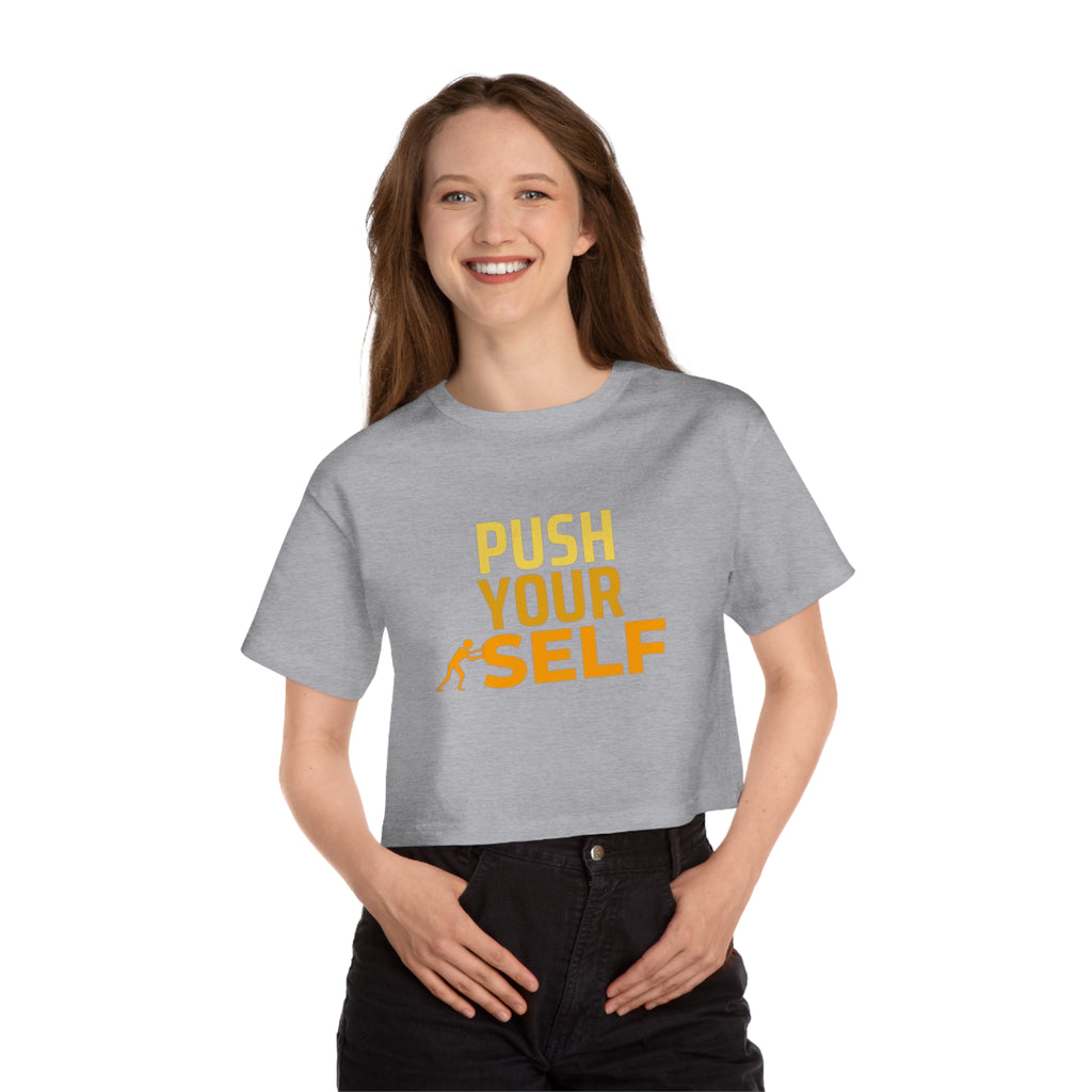 Motivational Quote Design Champion Women's Heritage Cropped T-Shirt