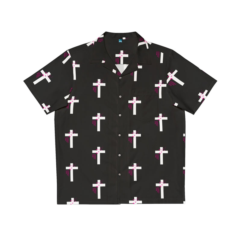 Cross Patterned Design Men's Hawaiian Shirt (AOP)